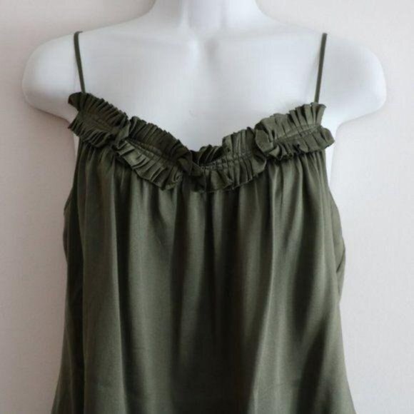Elie Tahari Ruffled Silk Tank Top with Tie Straps - Picture 2 of 7